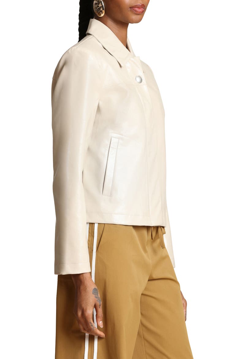 Faux Leather Jacket, Alternate, color, OAT