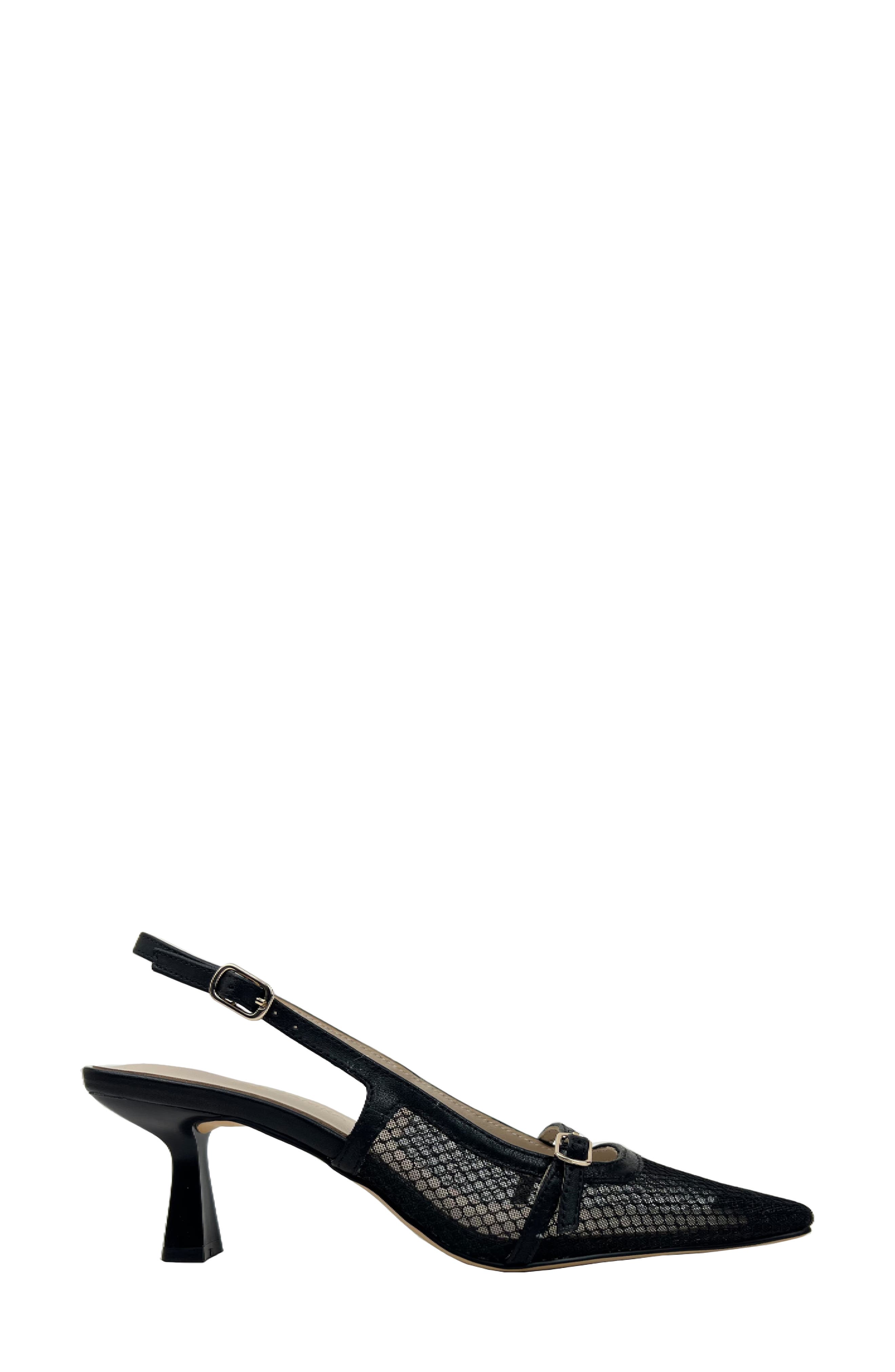 Yosi Samra Kate Slingback Pump, Alternate, color, Black Mesh