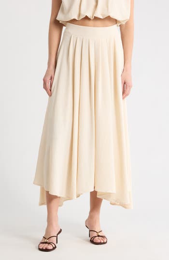 Blu Pepper Textured Pull-On Skirt in Natural at Nordstrom Rack, Size Large