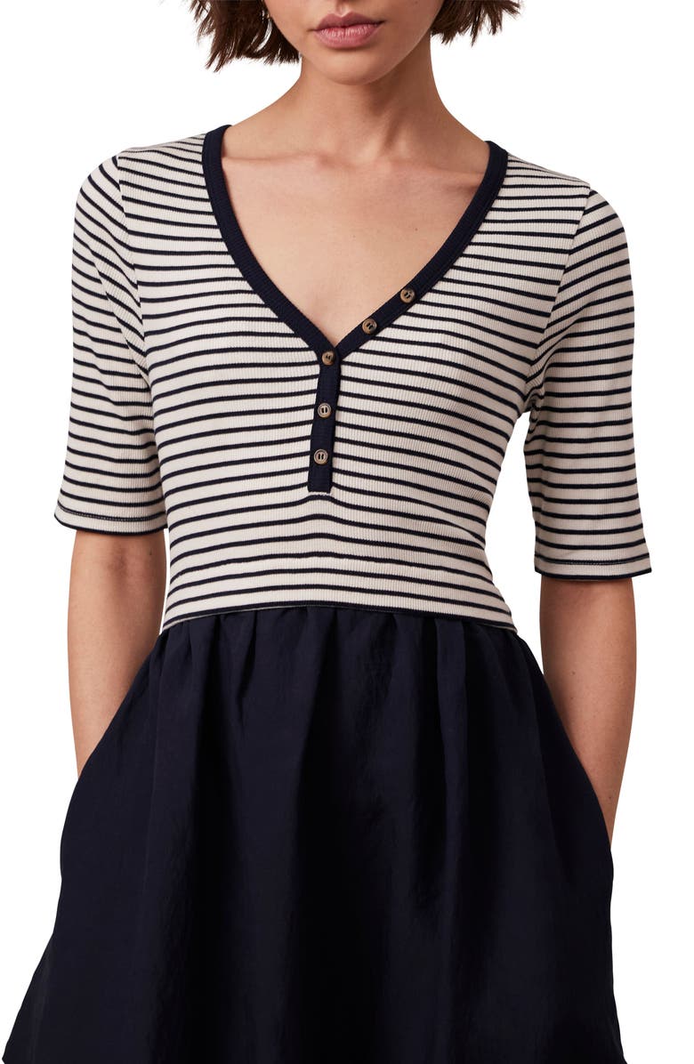 MINT VELVET Woven Mix Dress, Alternate, color, Blue