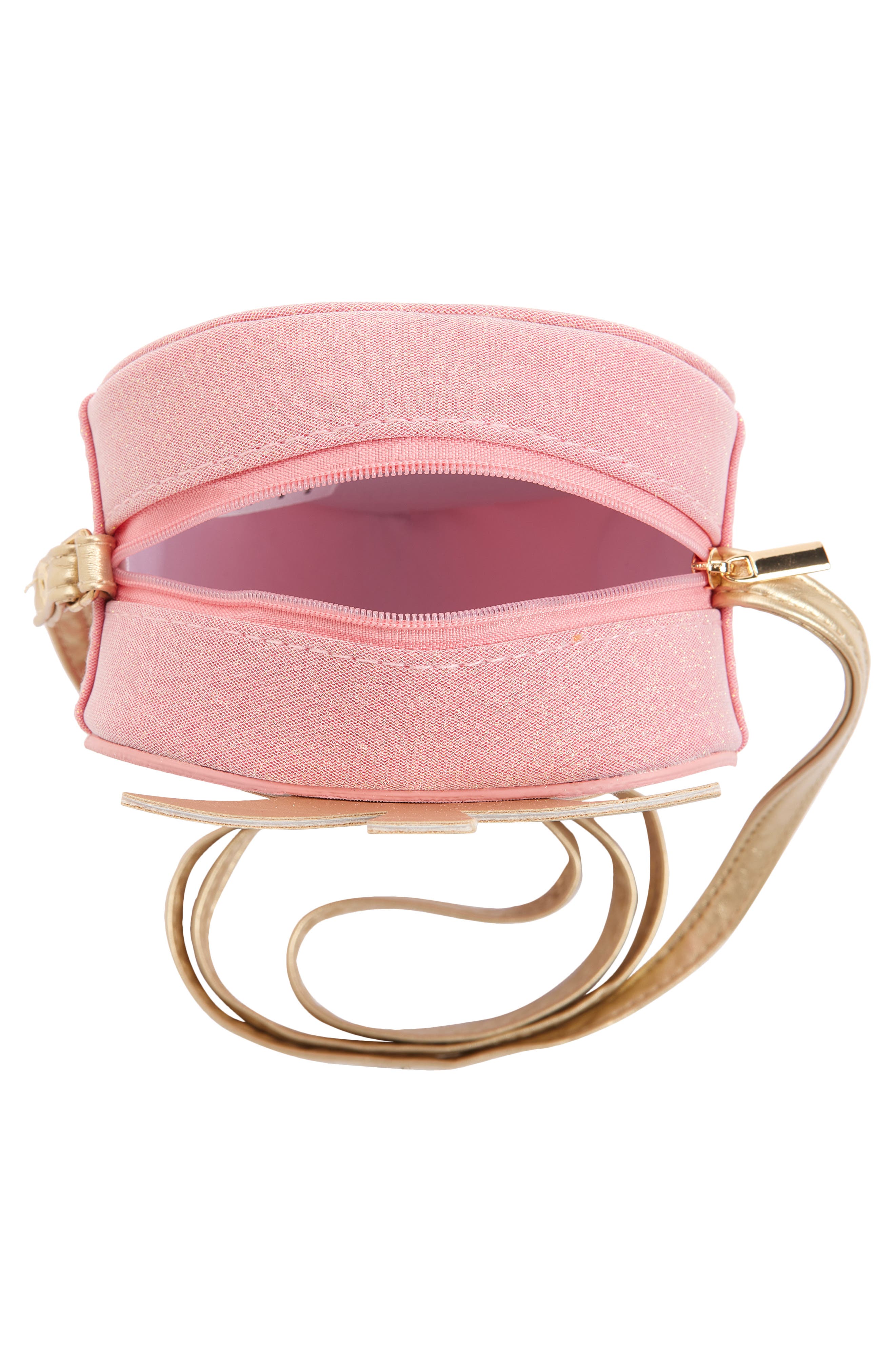 Mimi & Lula Kids' Mini Strawberry Faux Suede Crossbody Bag, Alternate, color, Pink