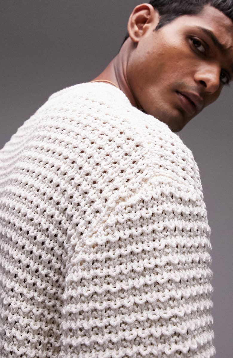 Topman Oversize Textured Cotton Knit T-Shirt, Alternate, color, 