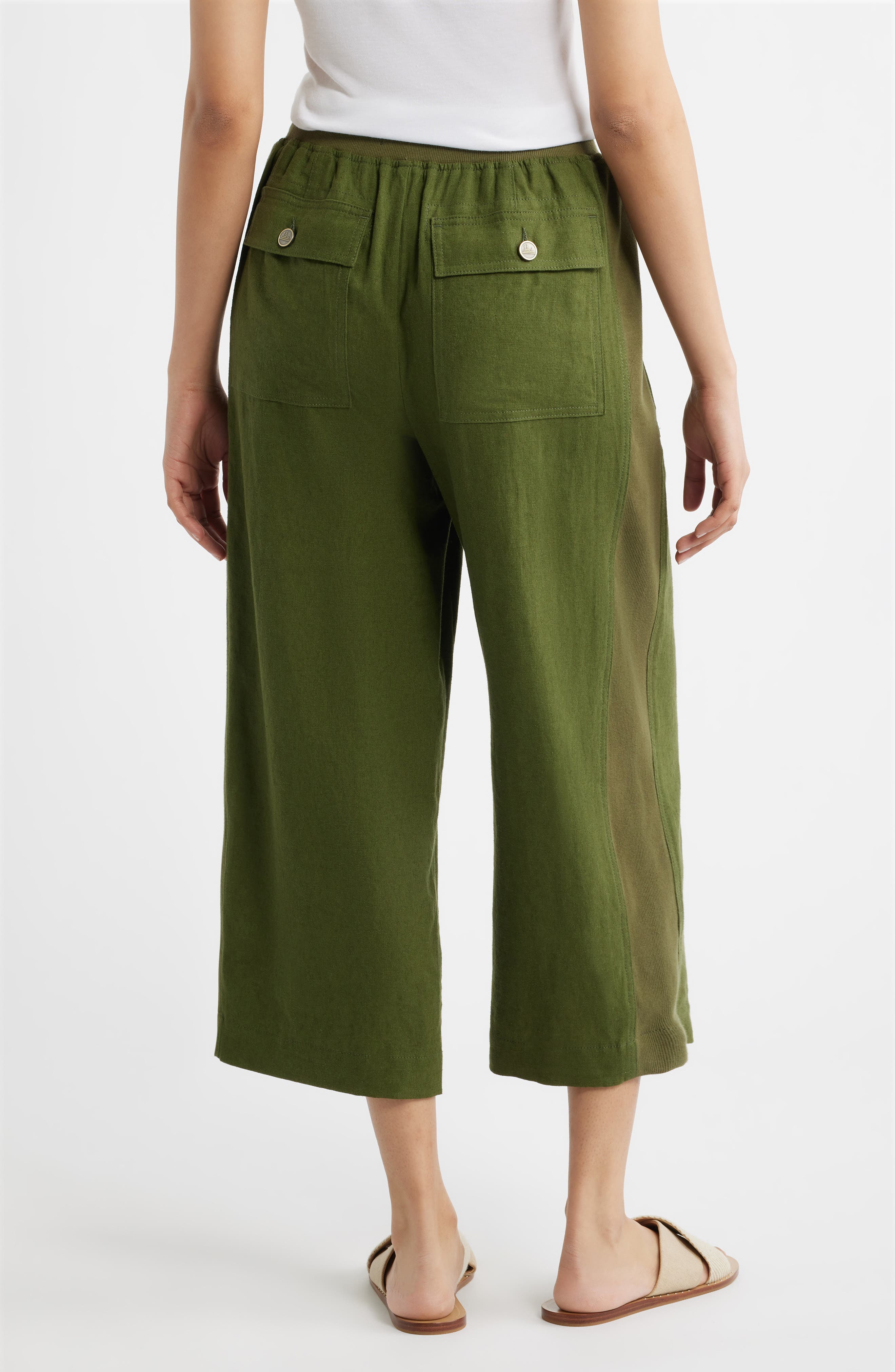 Patch Pocket Crop Drawstring Pants - image 4