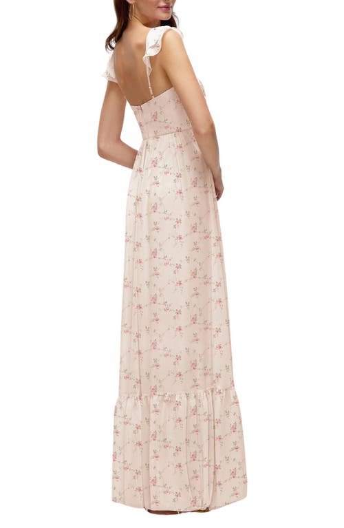 Dessy Collection Bustier Maxi Dress In Coquette Floral Print