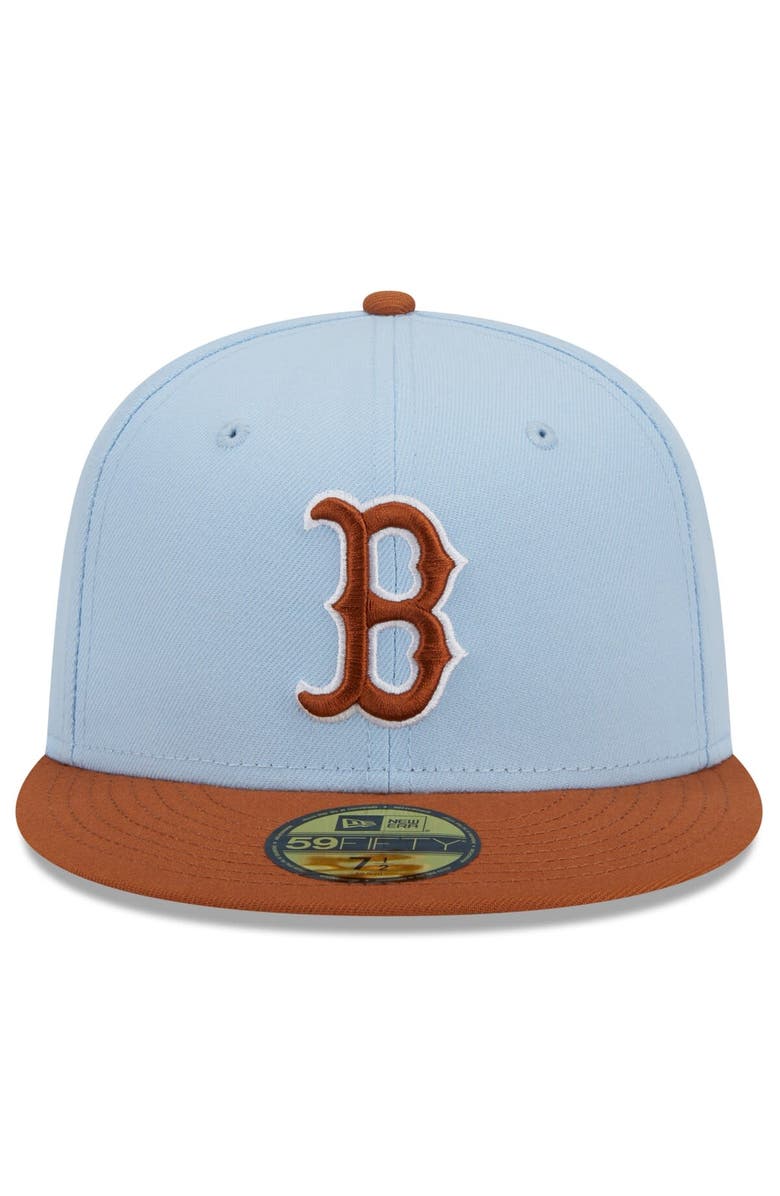 New Era Men's New Era Light Blue/Brown Boston Red Sox Spring Color Basic Two-Tone 59FIFTY Fitted Hat, Alternate, color, 