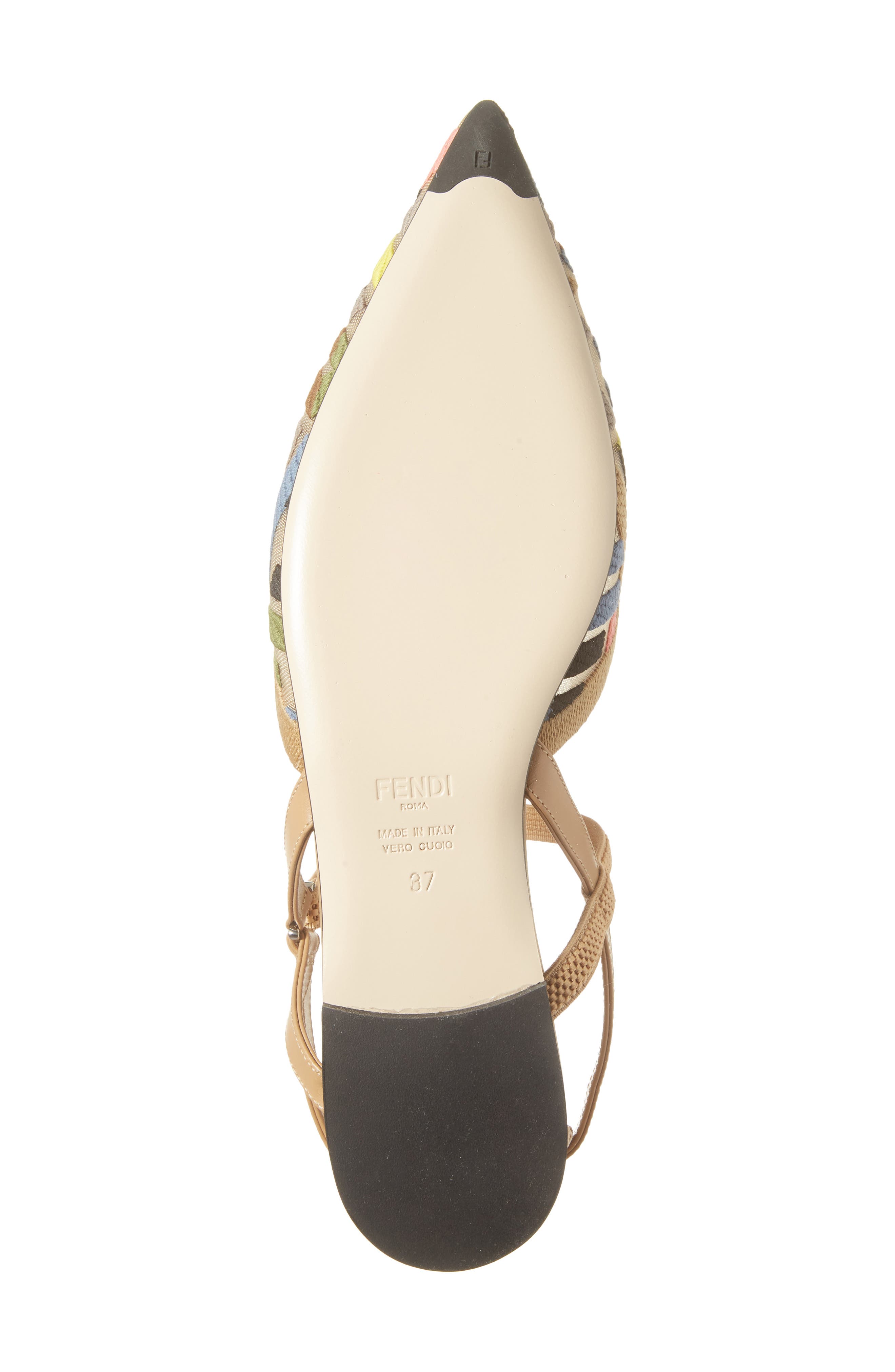 Fendi Colibrì Lite Pointed Toe Slingback Flat, Alternate, color, 