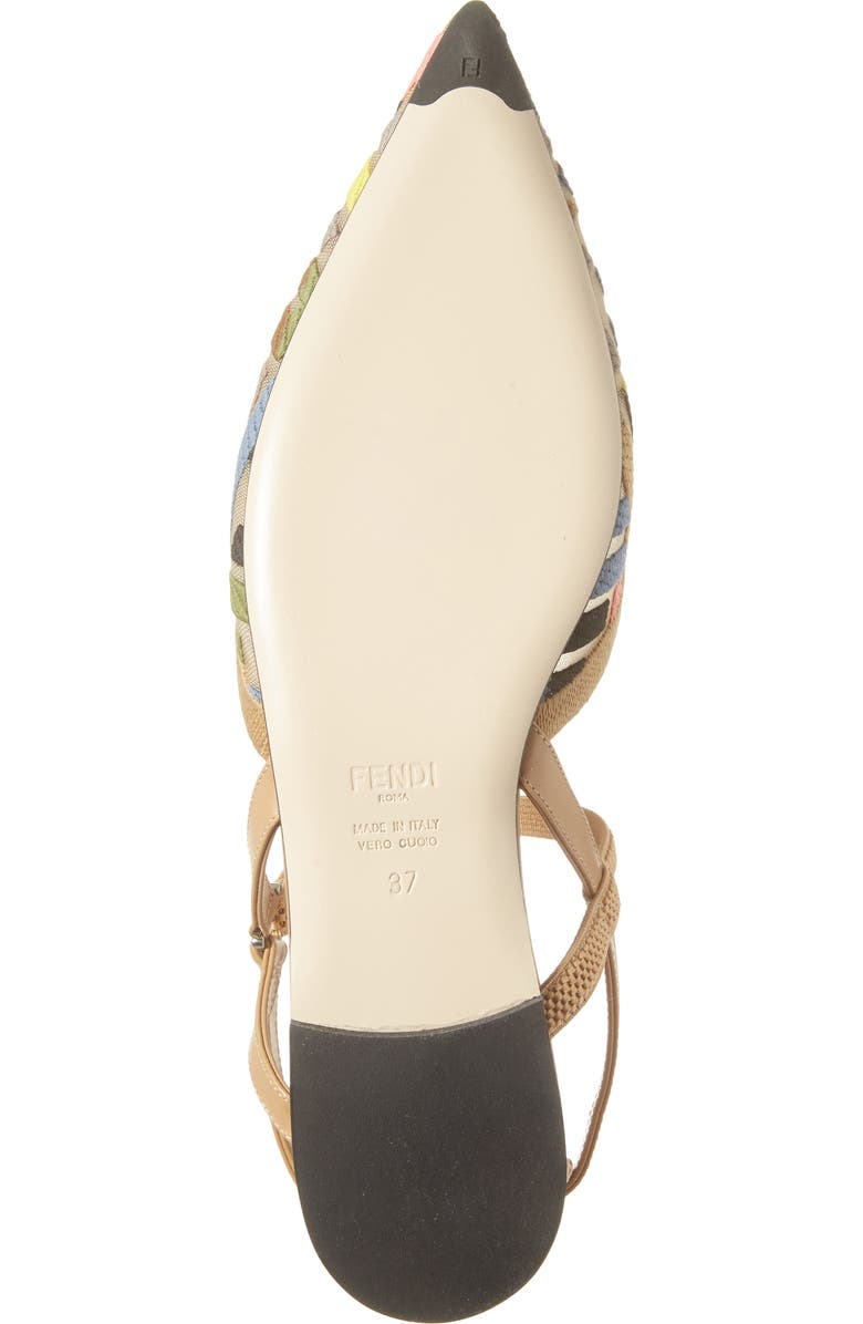 Fendi Colibrì Lite Pointed Toe Slingback Flat, Alternate, color,