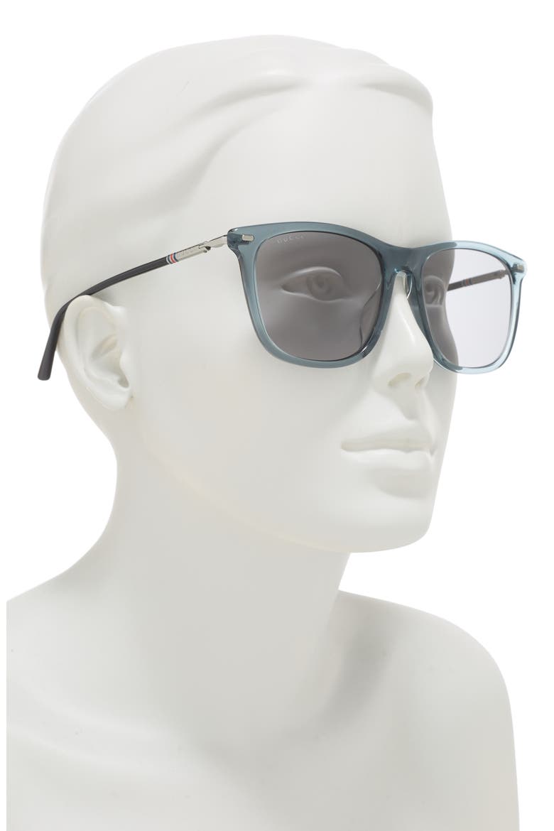 56mm Square Sunglasses, Alternate, color, GREY RUTHENIUM GREY