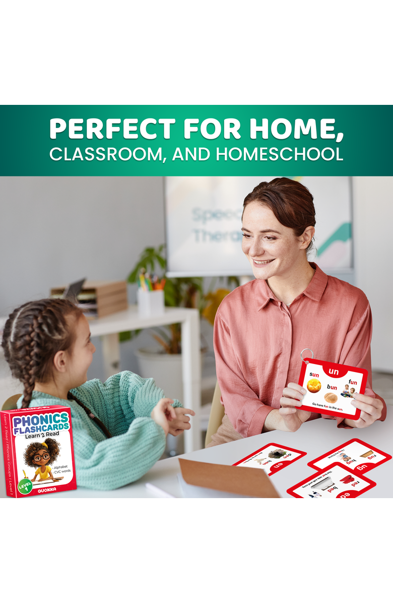 Quokka ABC Learning Flash Cards for Toddlers, Alternate, color, 52 Phonics