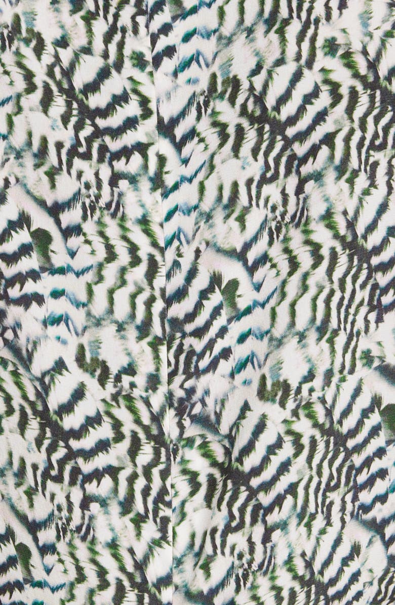 Isabel Marant Albini Abstract Print Ruched Stretch Silk Midi Dress, Alternate, color,