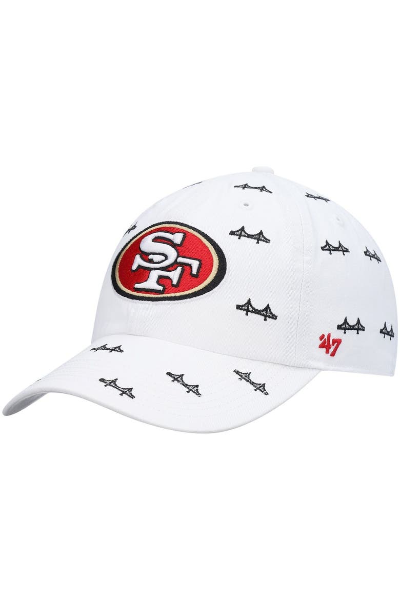 Women's '47 White San Francisco 49ers Team Confetti Clean Up Adjustable Hat, Main, color, White