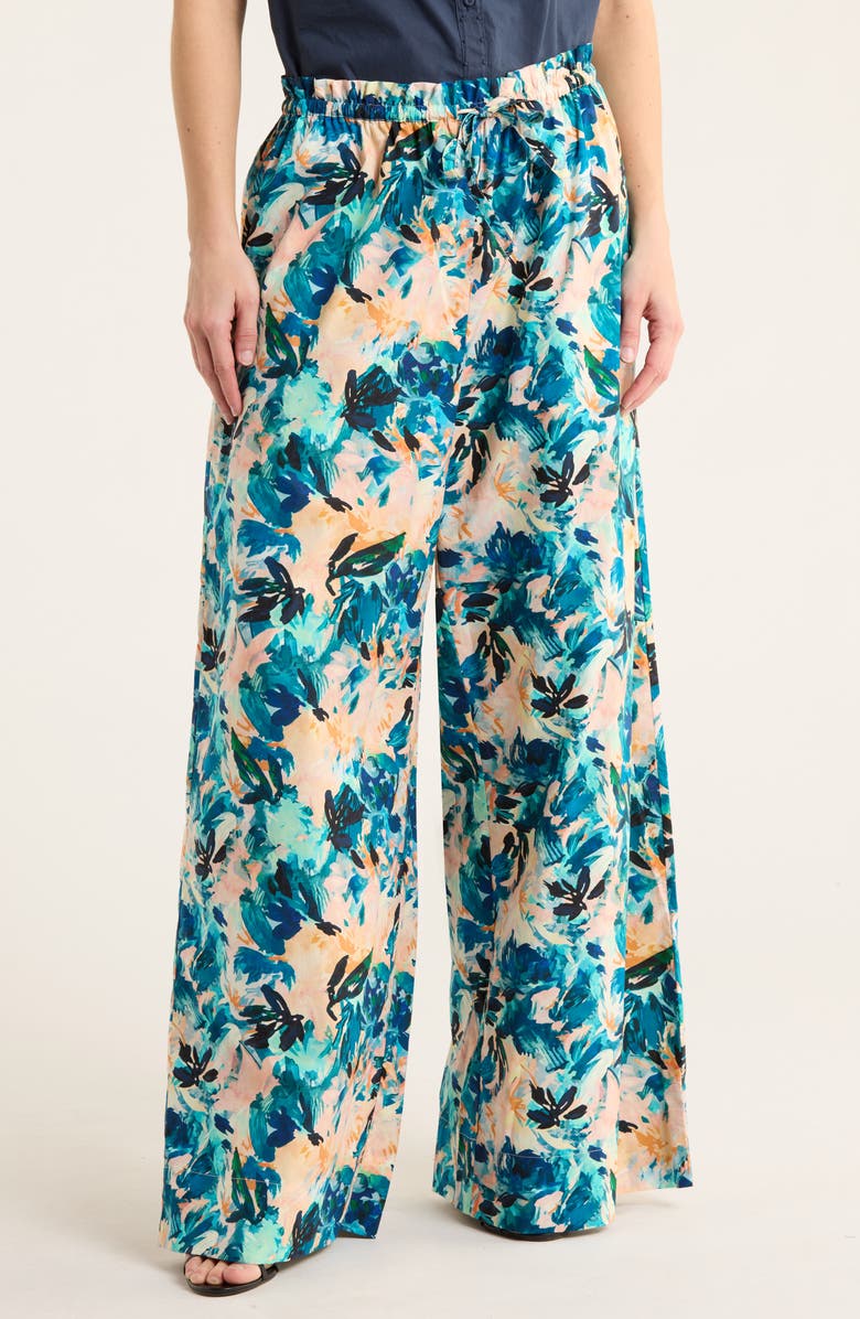 Ulla Johnson Sawyer Floral Cotton Wide Leg Pants, Main, color,