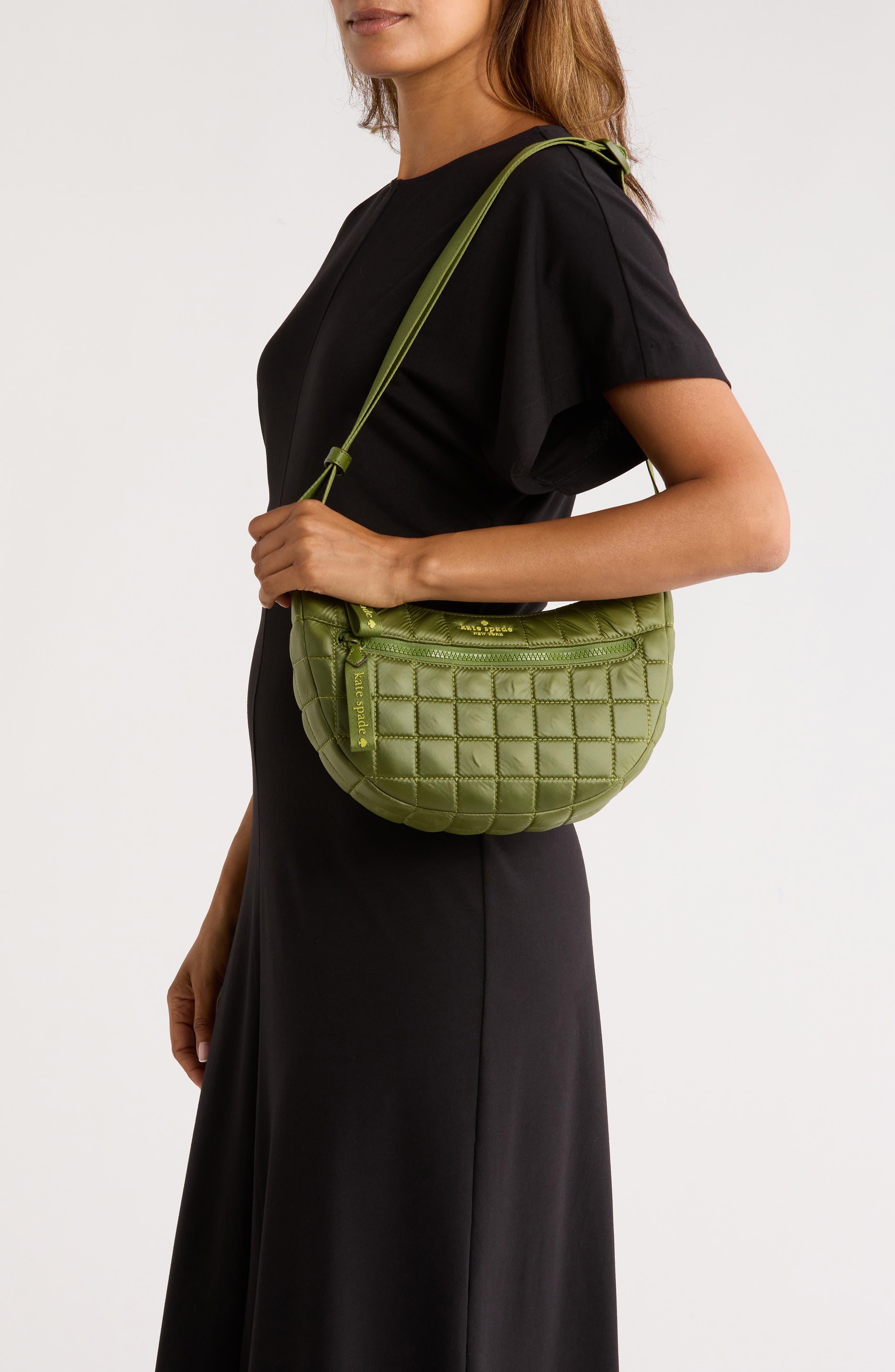 Kate Spade New York camden quilted large sling bag, Alternate, color, Kelp Forest