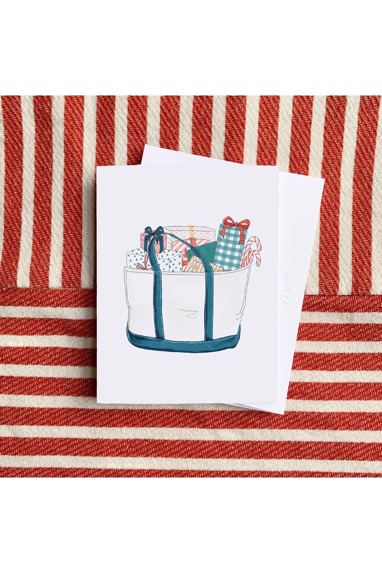 Winter/Holiday Greeting Card Pack Sets (3 ct) Tote with Presents, Alternate, color, Multi-Pack