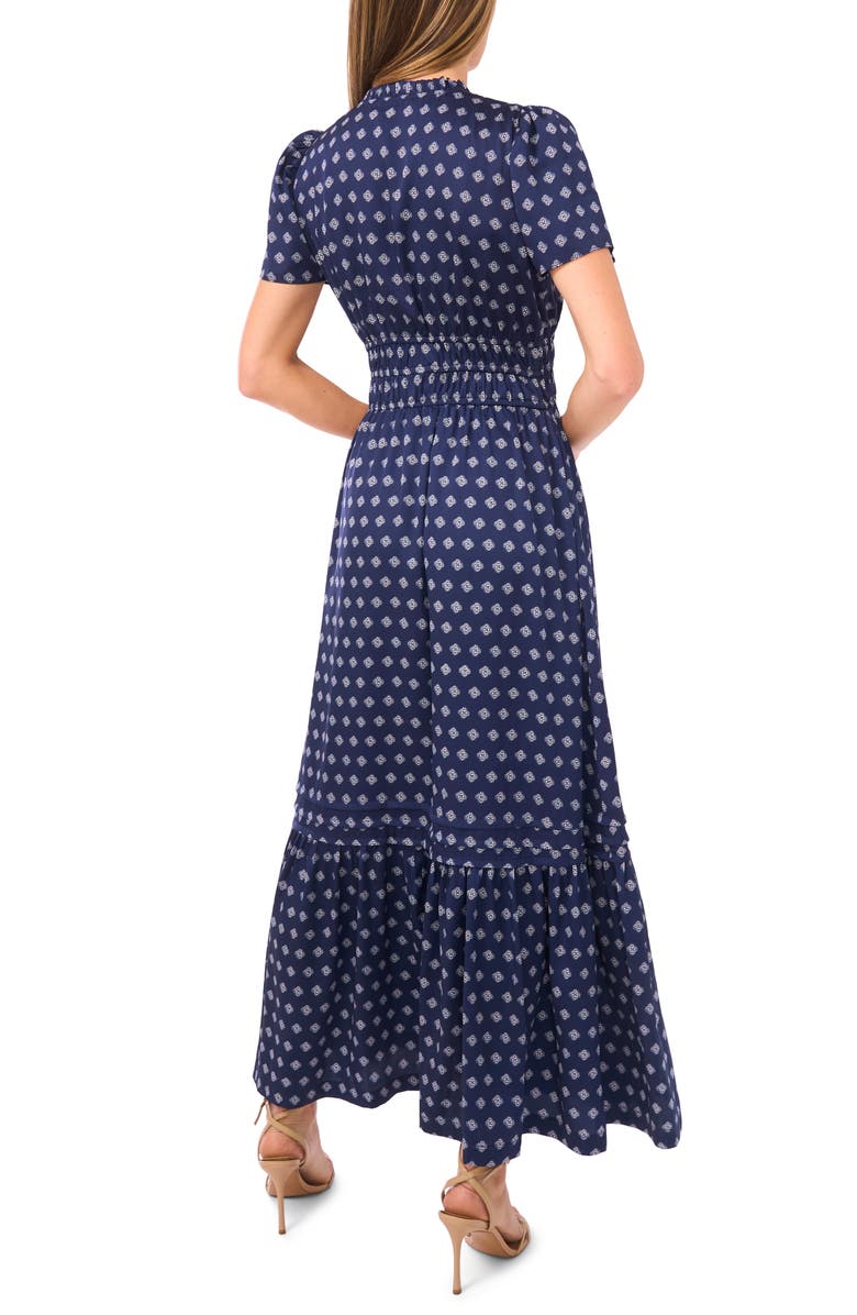 CeCe Medallion Print Maxi Dress, Alternate, color, Classic Navy