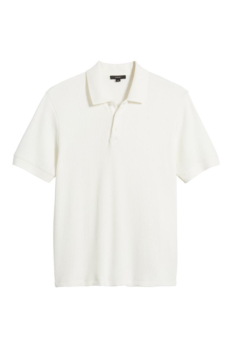 Textured Stretch Cotton Polo, Alternate, color, OFF WHITE