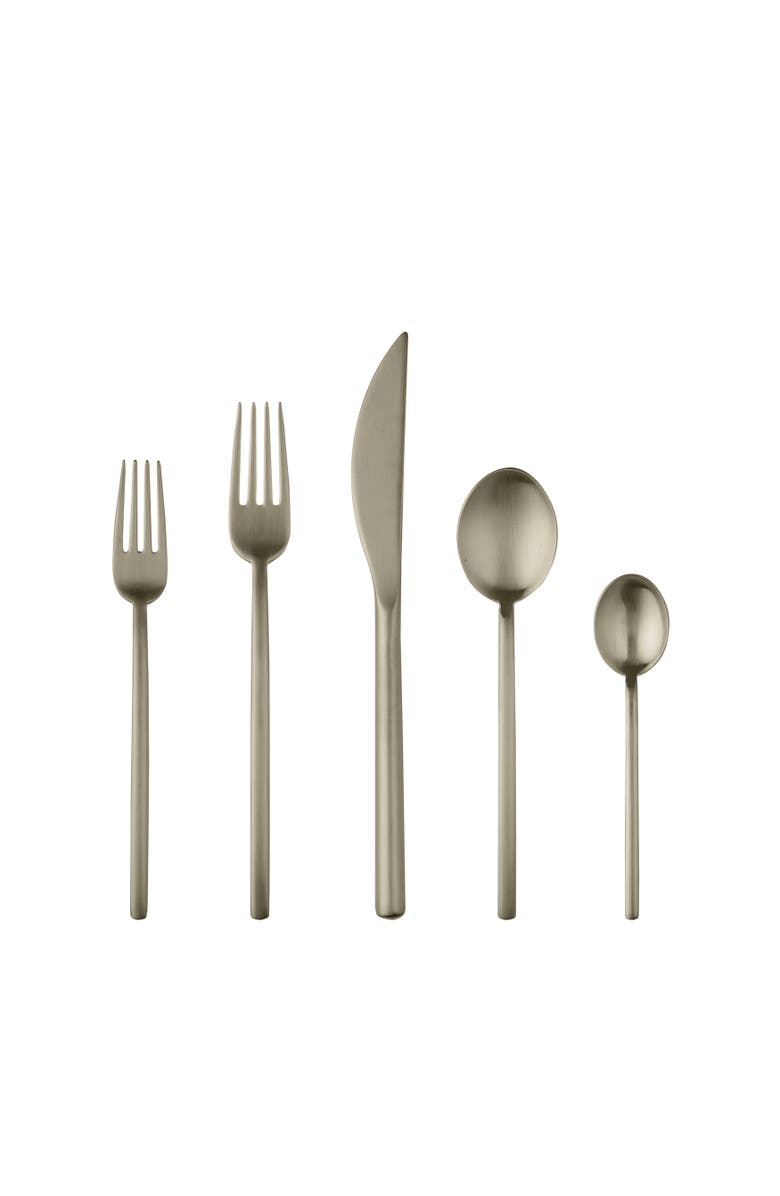 Mepra Linea Flatware Set - 5 Pieces, Main, color, Ice Champagne