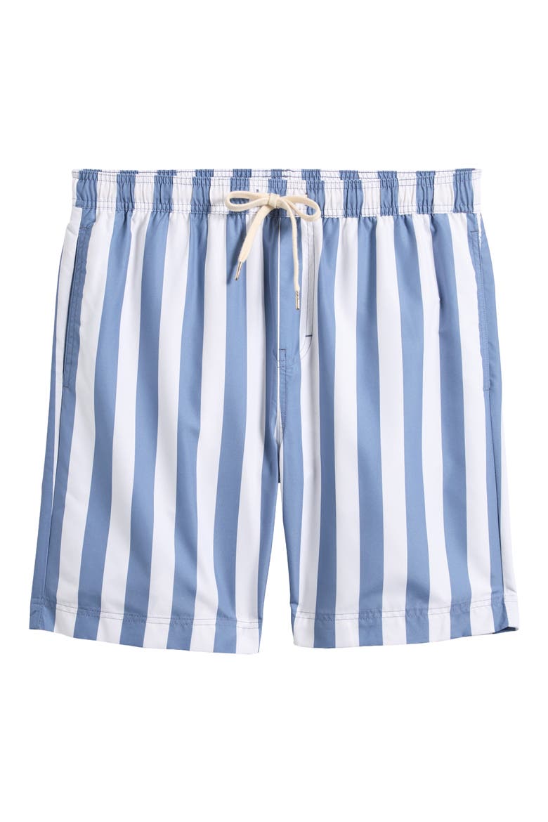 8-Inch Polyester Classic Swim Trunks, Alternate, color, BLUE CHIP- WHITE RESORT STRIPE
