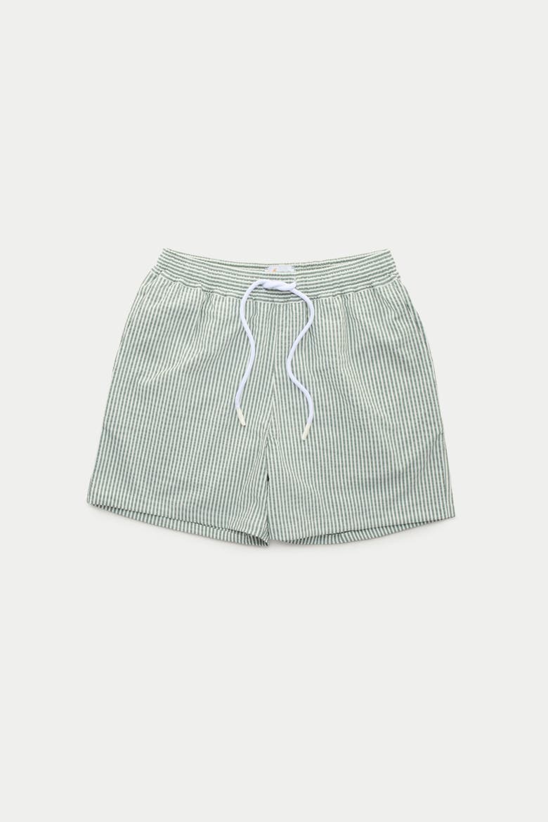 Swim Shorts Seersucker 7inch Inseam, Main, color, Dk Green