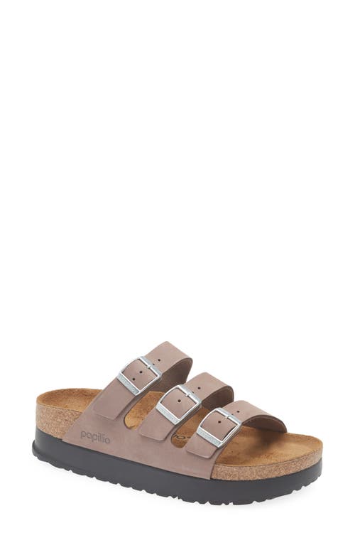 Birkenstock Papillio By Florida Flex Platform Triple-strap Sandals In Brown