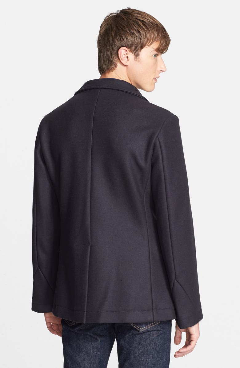 Billy Reid Bond Wool Blend Peacoat, Alternate, color, Navy