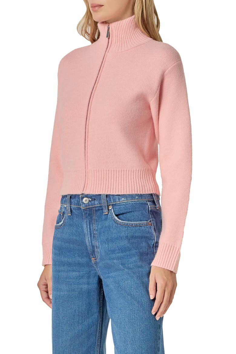 Knit Crop Zip Jacket, Alternate, color, PINK FROST