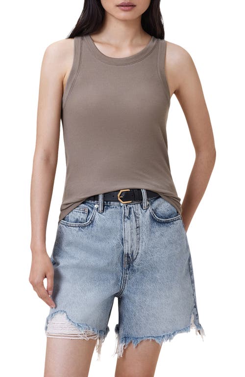 Allsaints Womens Rina Round-neck Sleeveless Stretch-woven Tank Pine Bark Brow
