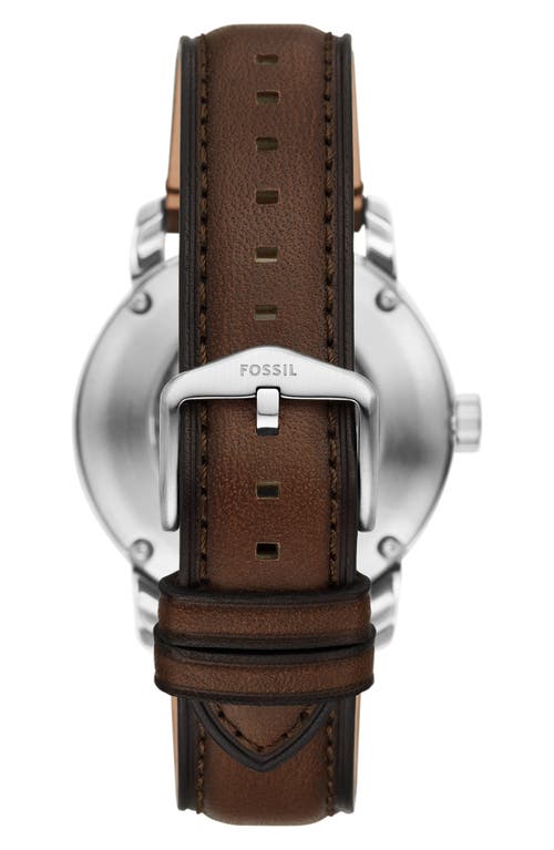 Fossil Heritage Automatic Leather Strap Watch, 43mm In Brown