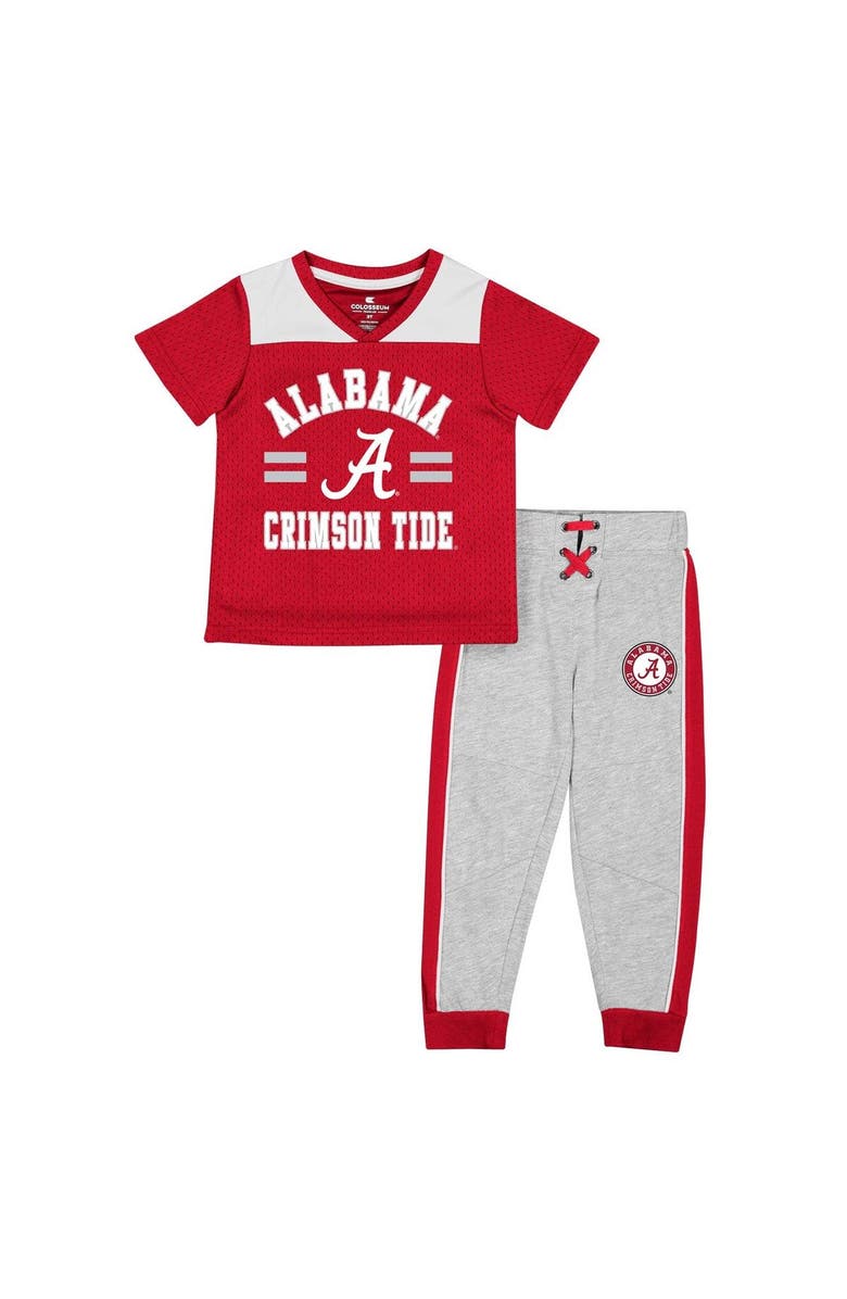 COLOSSEUM Toddler Colosseum Crimson/Heather Gray Alabama Crimson Tide Ka-Boot-It Jersey & Pants Set, Main, color, Crimson