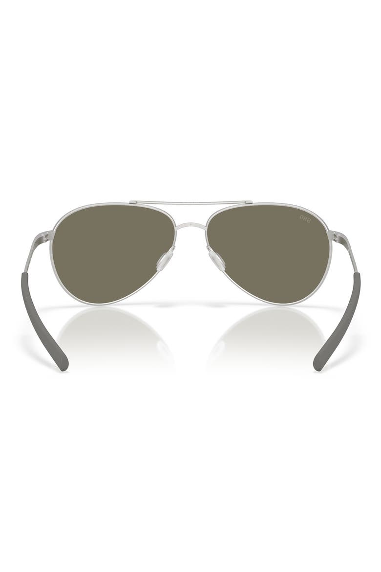 Piper 58mm Polarized Pilot Sunglasses, Alternate, color, SATIN SILVER / BLUE 580G
