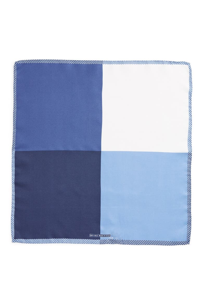 Panel Silk Pocket Square, Alternate, color, BLUE