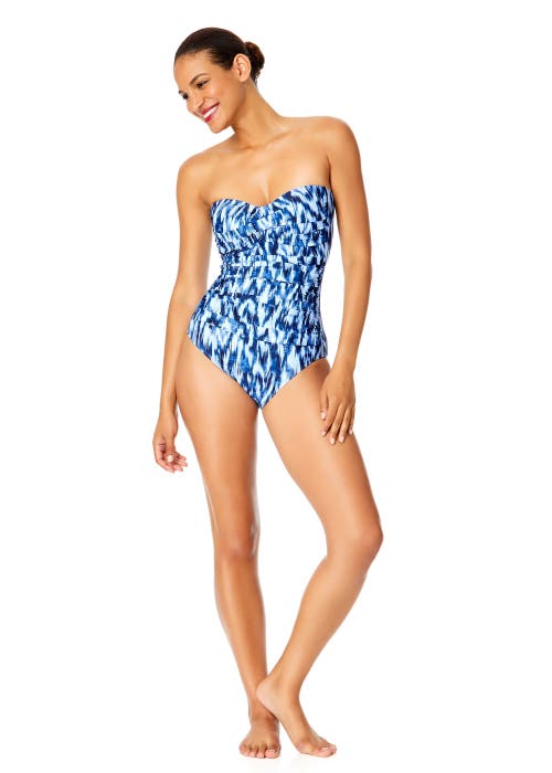 ANNE COLE TWIST FRONT SHIRRED ONE PIECE SWIMSUIT