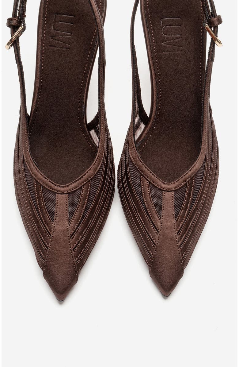 Prologue Shoes Safira Stiletto Pump, Alternate, color, Brown