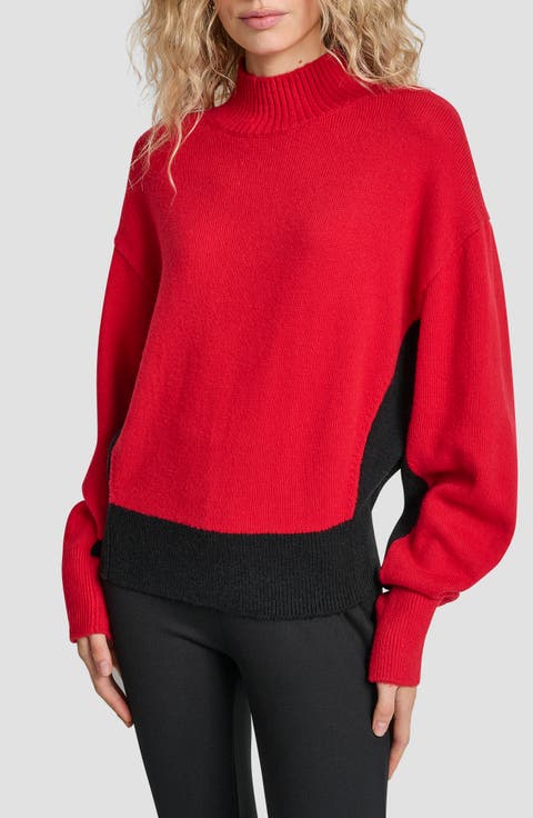 Colorblock Turtleneck Sweater