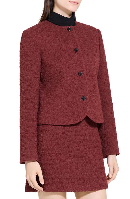 Theory Tweed Jacket In Brown