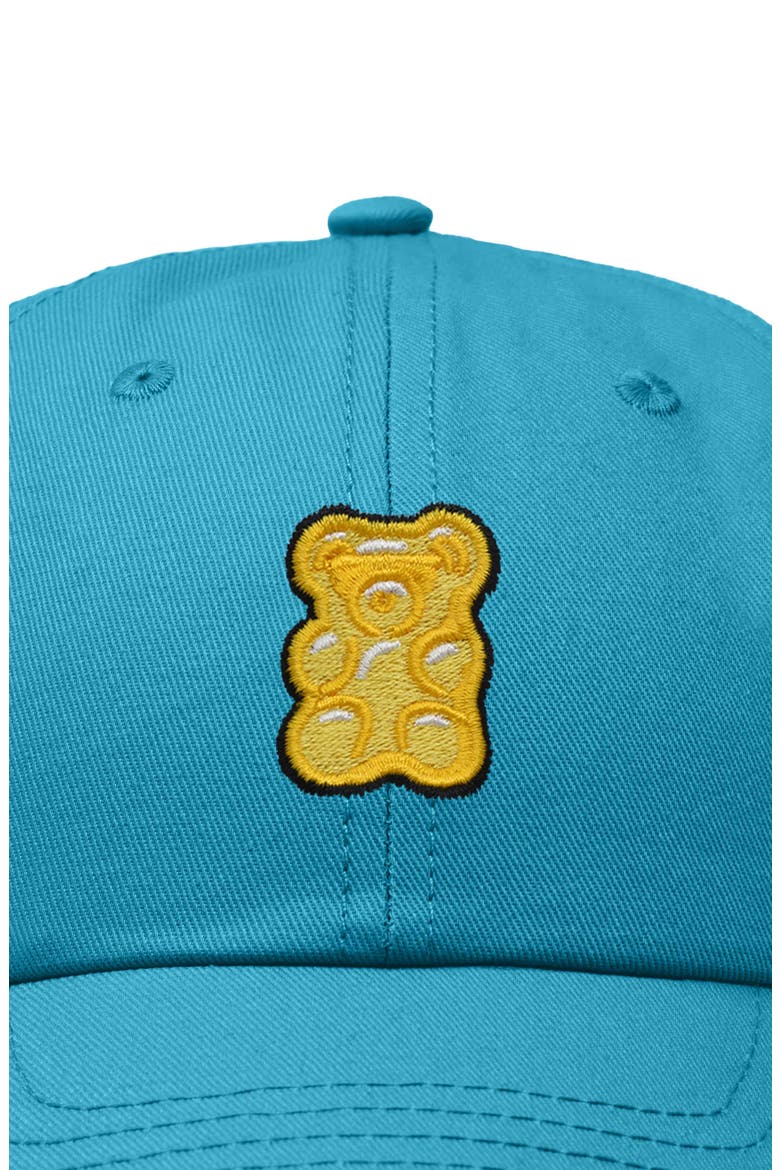Yellow Gummy Embroidered Dad Cap, Alternate, color, Teal