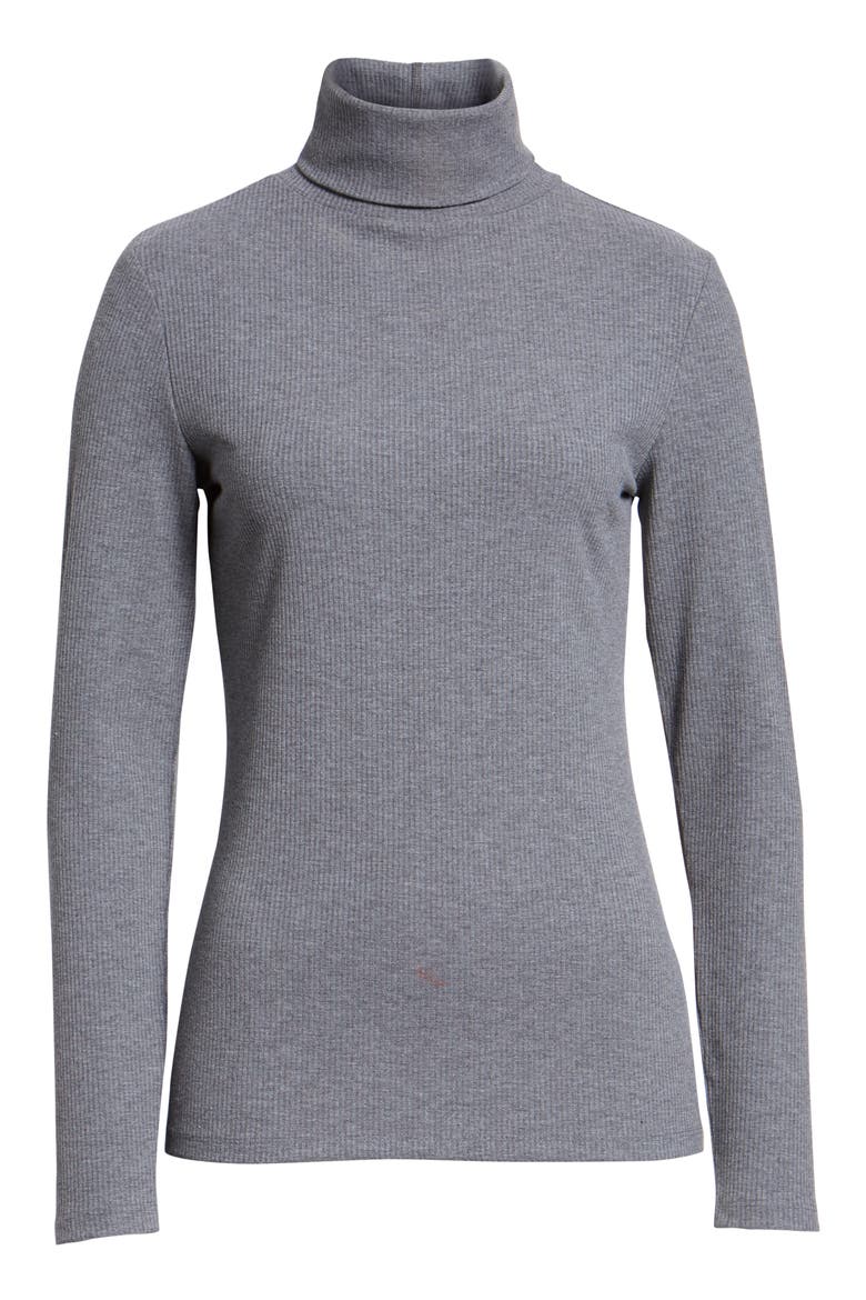 Ribbed Turtleneck, Alternate, color, GREY DARK HEATHER