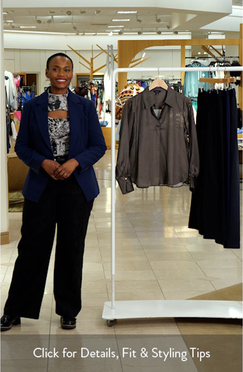 Collared Herringbone Popover Top, sales video thumbnail