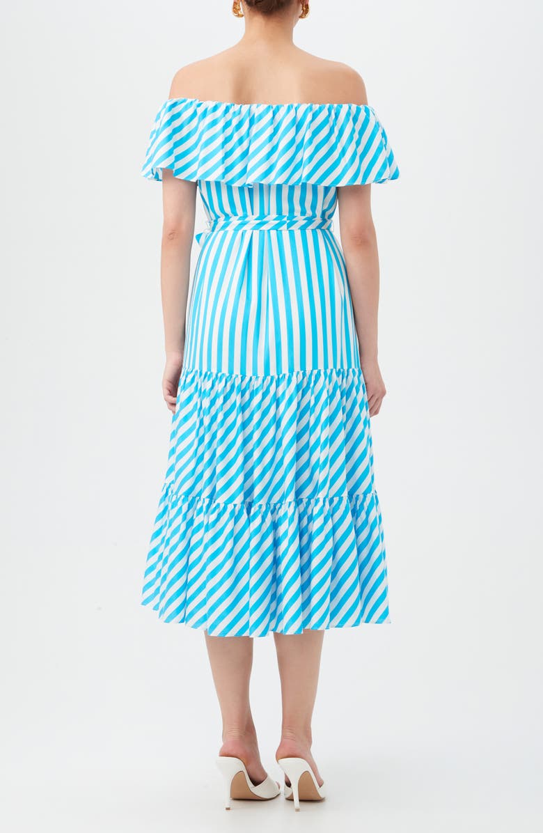 Trina Turk Salima 2 A-Line Midi Dress, Alternate, color, Blue Grotto/ Whitewash