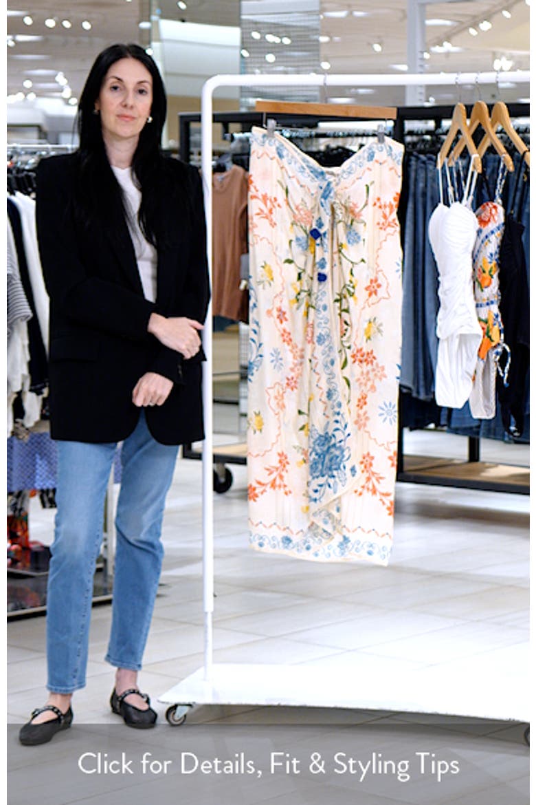Marine Bleu Floral Pareo Cover-Up video