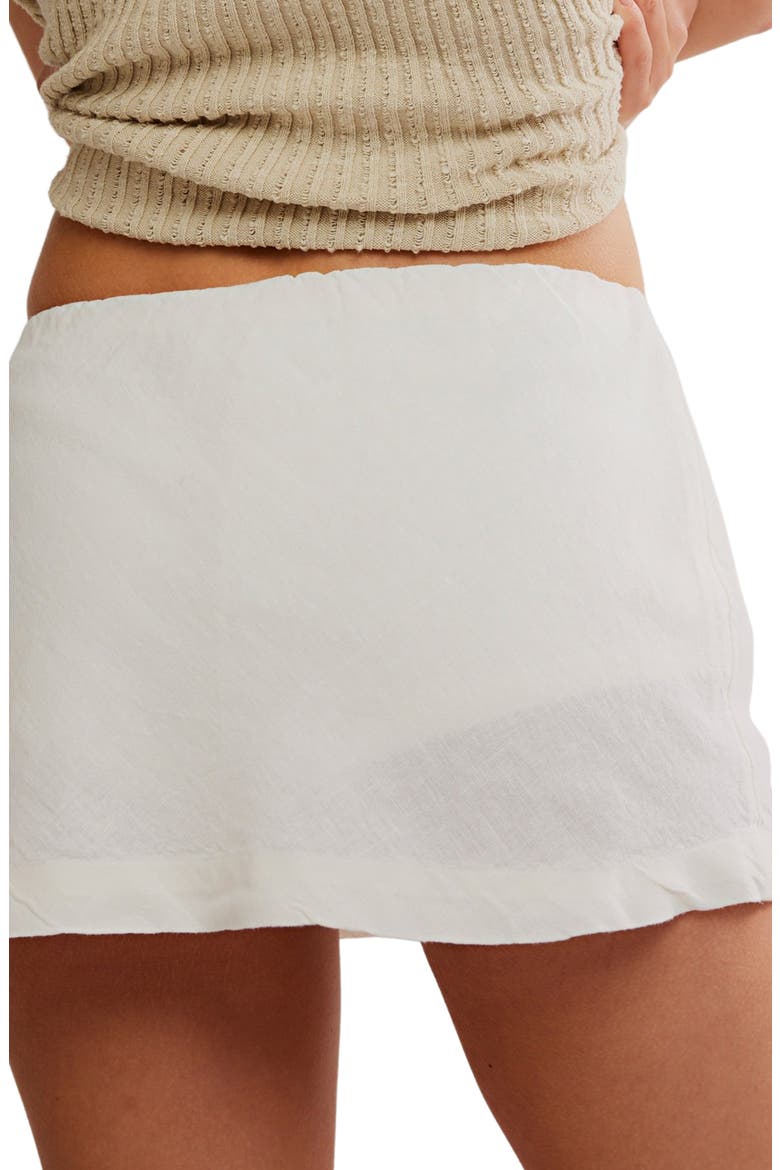 Linen Blend Micro Miniskirt, Alternate, color, IVORY