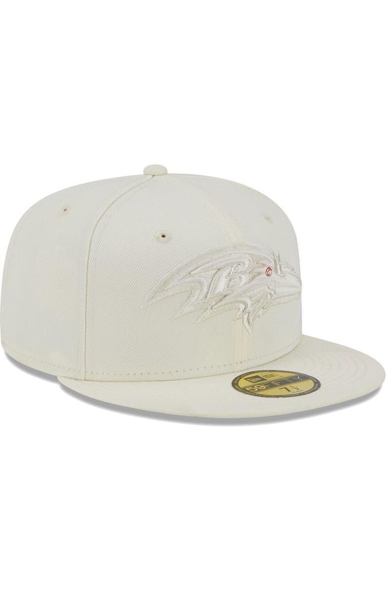 New Era Men's New Era Cream Baltimore Ravens Color Pack 59FIFTY Fitted Hat, Alternate, color, 