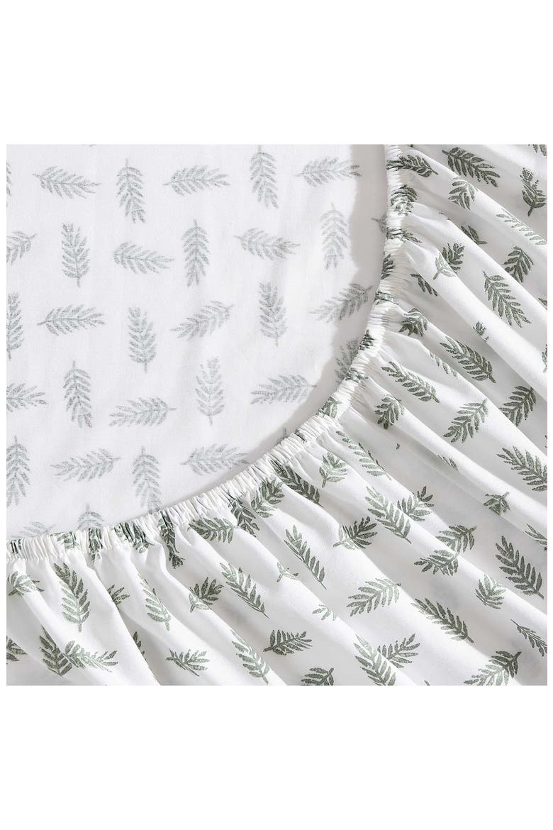 Laurel Leaves 200 Thread Count Cotton Percale Twin Sheet Set, Alternate, color, GREEN