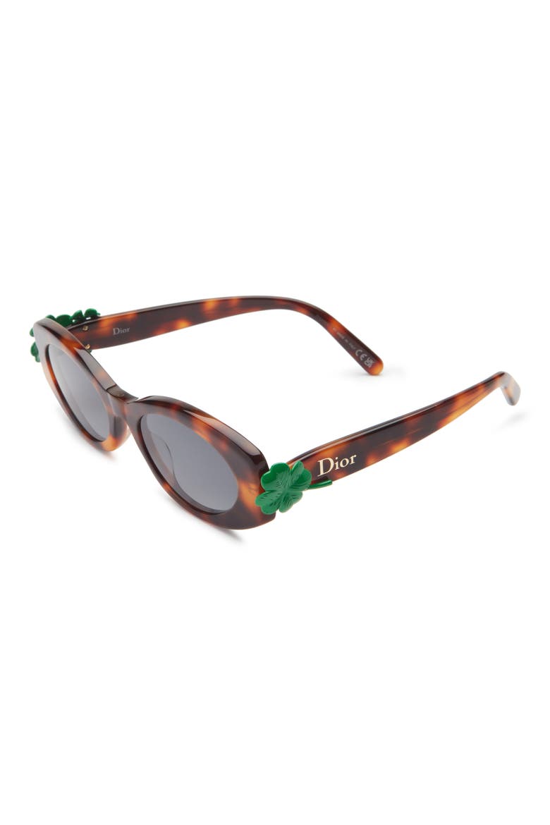 'Dior Clover B1I Oval Sunglasses, Alternate, color, BLONDE HAVANA / GRADIENT SMOKE