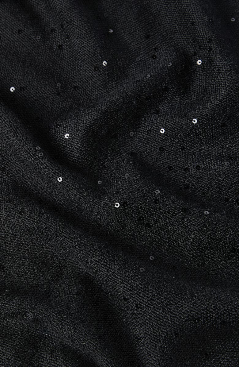 Brunello Cucinelli Cashmere and silk Diamond yarn scarf, Alternate, color, Black