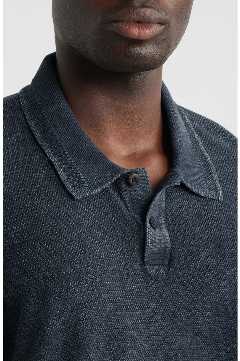 Oversize Cotton Piqué Polo, Alternate, color, BLACK