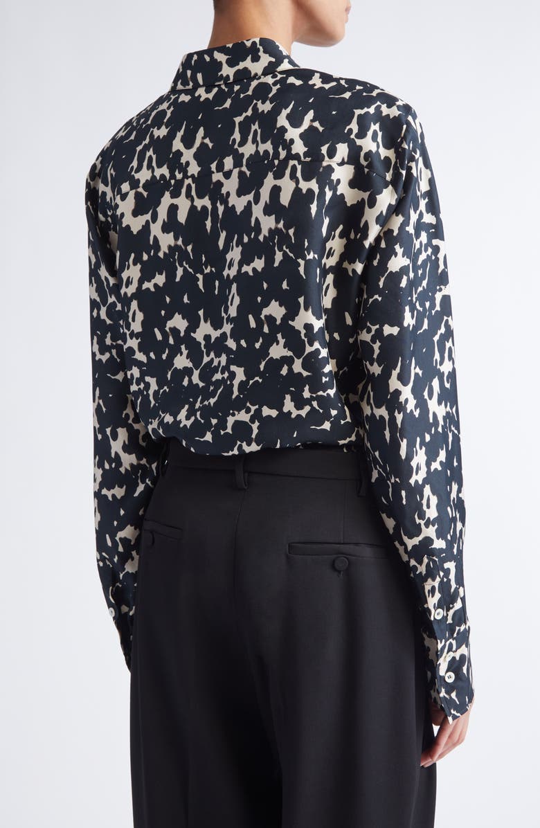 Altuzarra Chika Print Silk Shirt, Alternate, color, Tapioca Tortoise