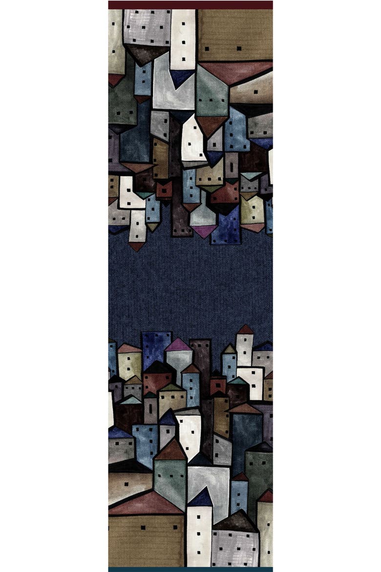 Villaggio - Wool Scarf, Alternate, color, Navy