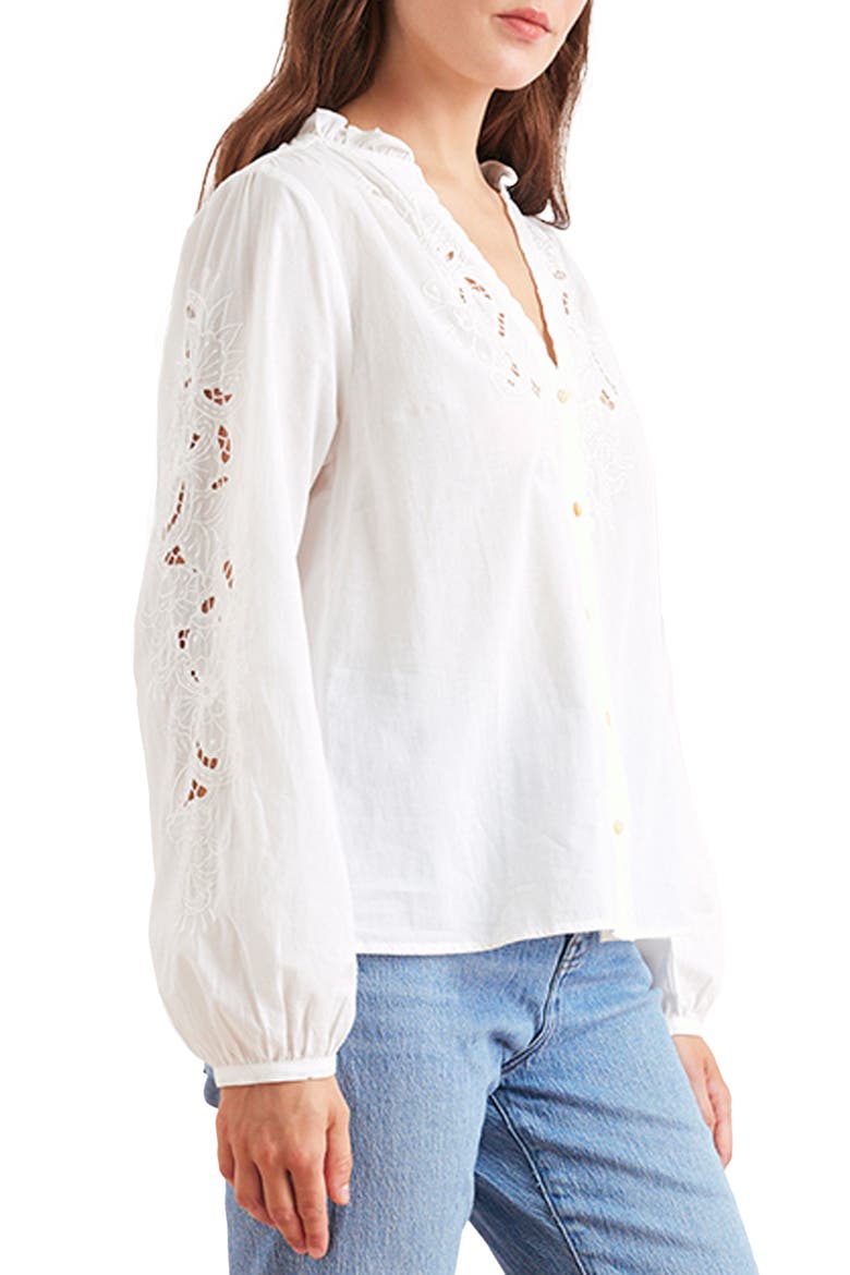 Camilla Embroidered Blouse, Alternate, color, Off White