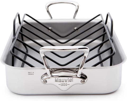 M'Cook Stainless Steel Roasting Pan With Rack, 13.5 X 9.8 Inch